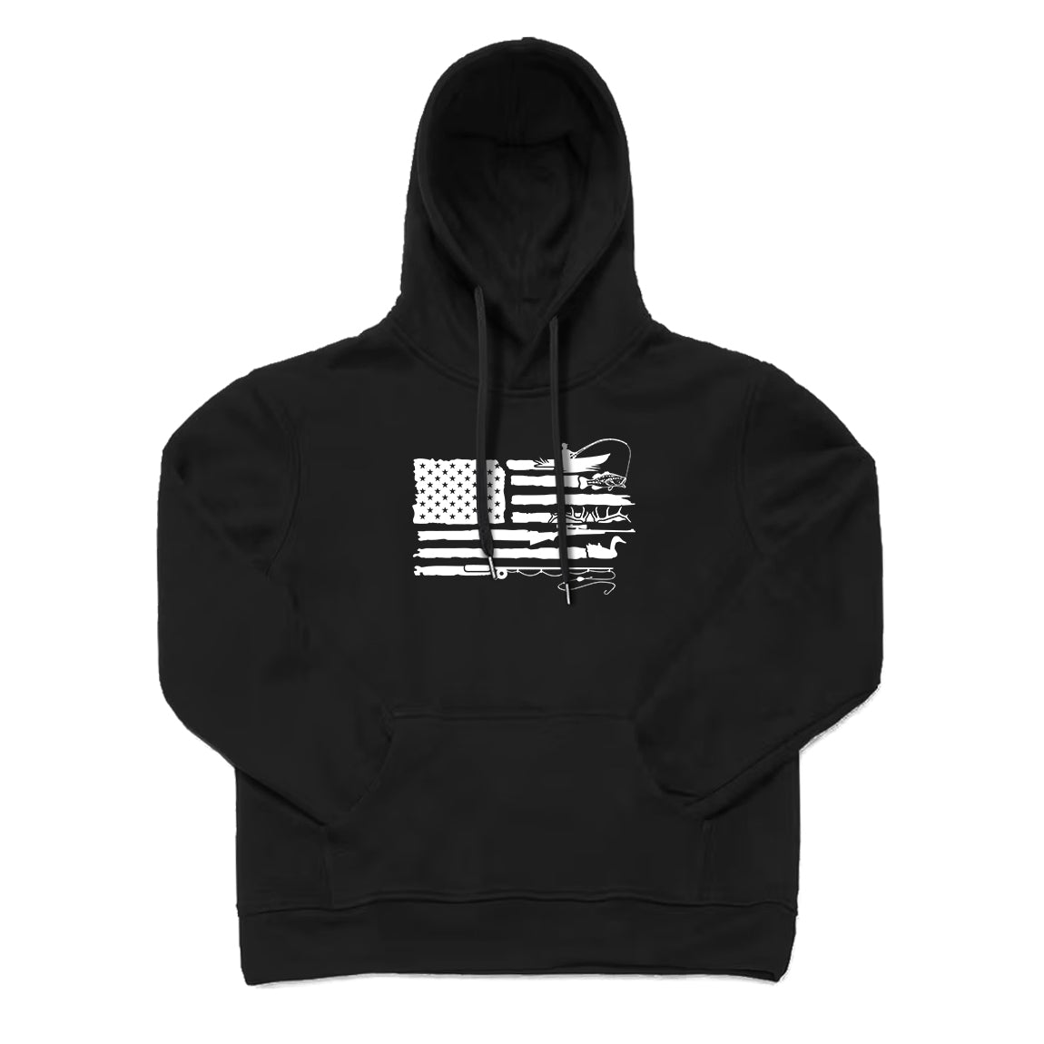 Fishing and Hunting American Flag Hoodie