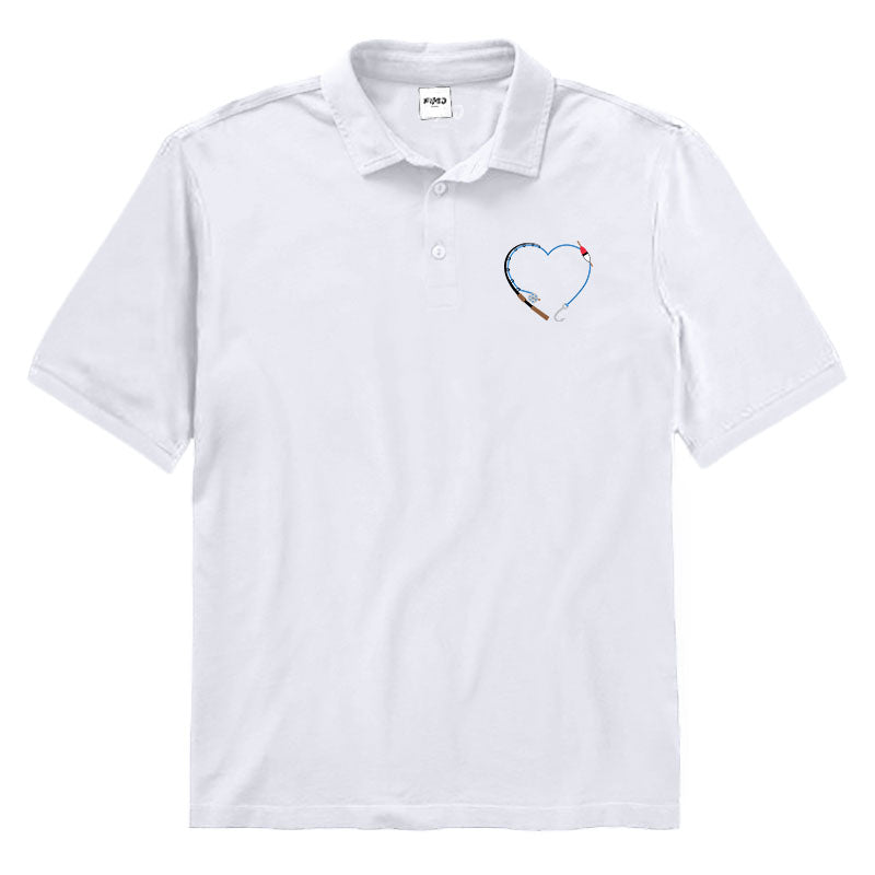 Heart Fishing Rod Polo Shirt