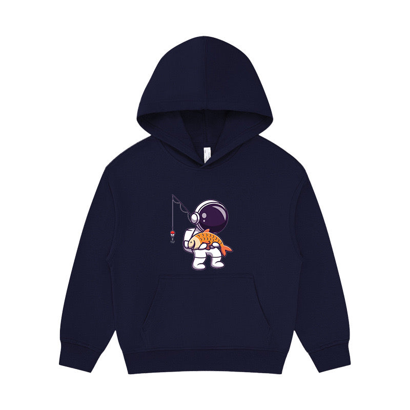 Astronaut Caught Fish Kid's Hoodie