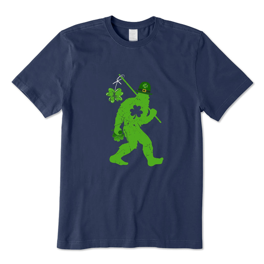 St Patrick's Day Bigfoot Fishing T-Shirt