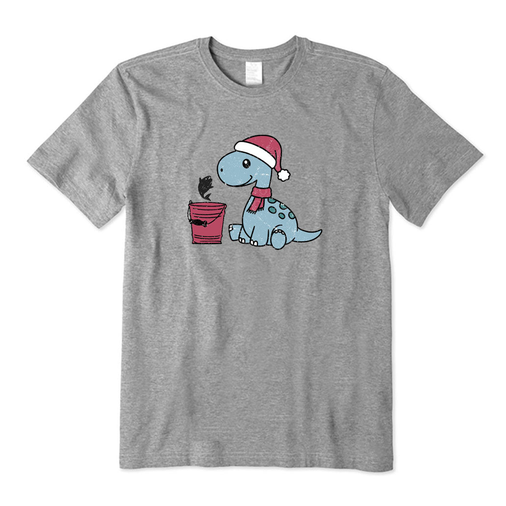 Christmas Dinosaur Fishing T-Shirt