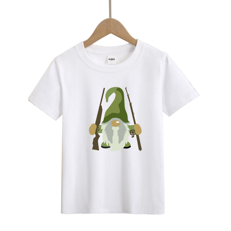 Fishing and Hunting Gnome Kids T-Shirt