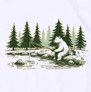 Bear Fishing Scene T-Shirt