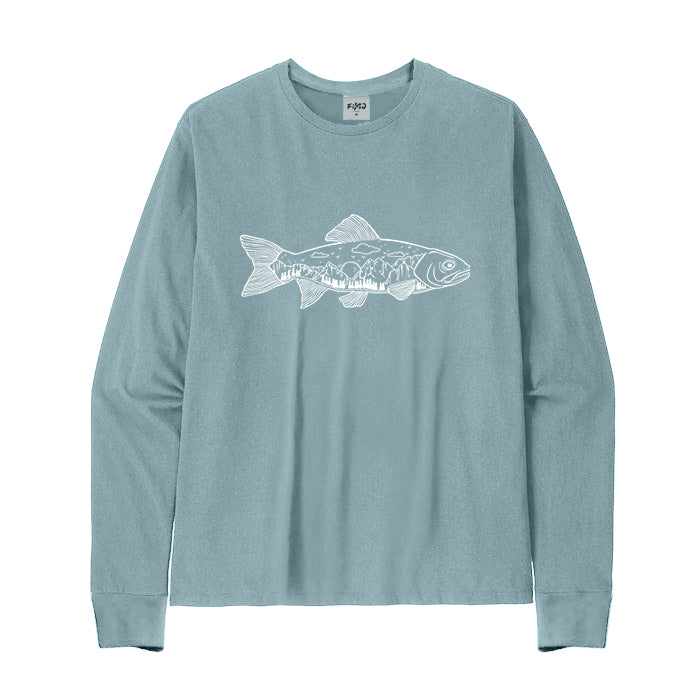 SALMON FISH LANDSCAPE Long Sleeve T-Shirt