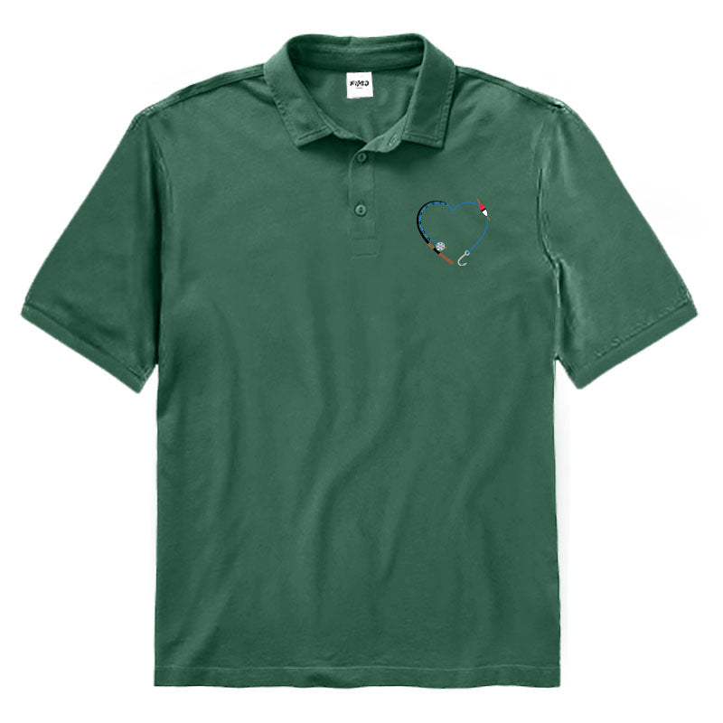 Heart Fishing Rod Polo Shirt