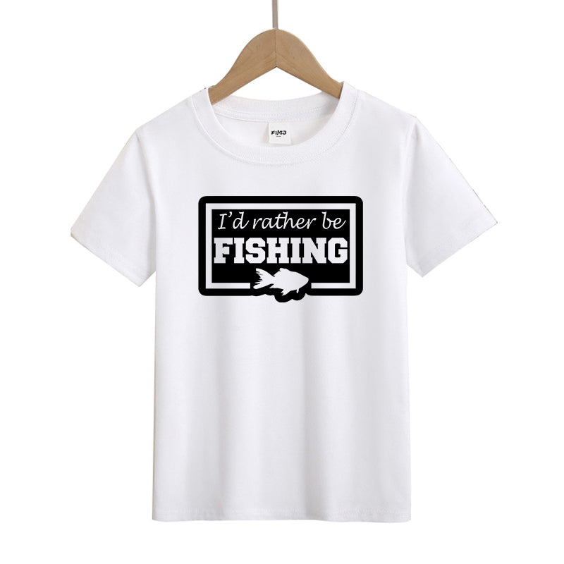 I'd Rather Be Fishing Kids T-Shirt