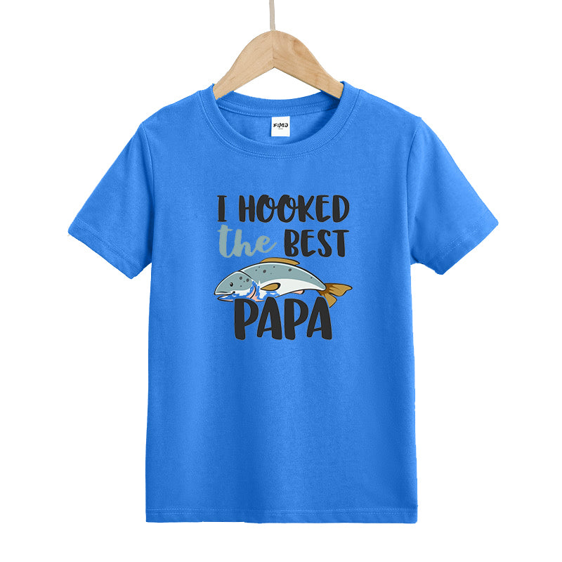 I Hooked the Best Papa Kid's T-Shirts