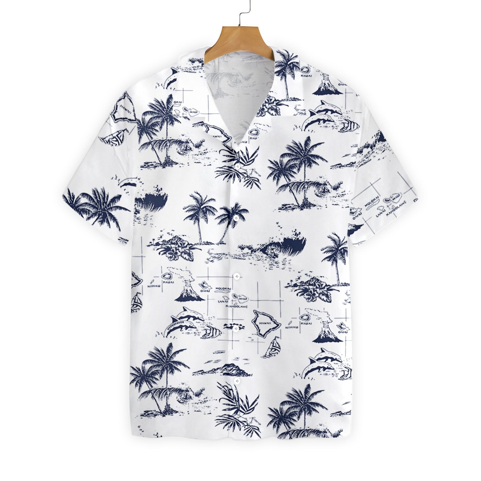 Hawaii Landscape White Shirt for Men