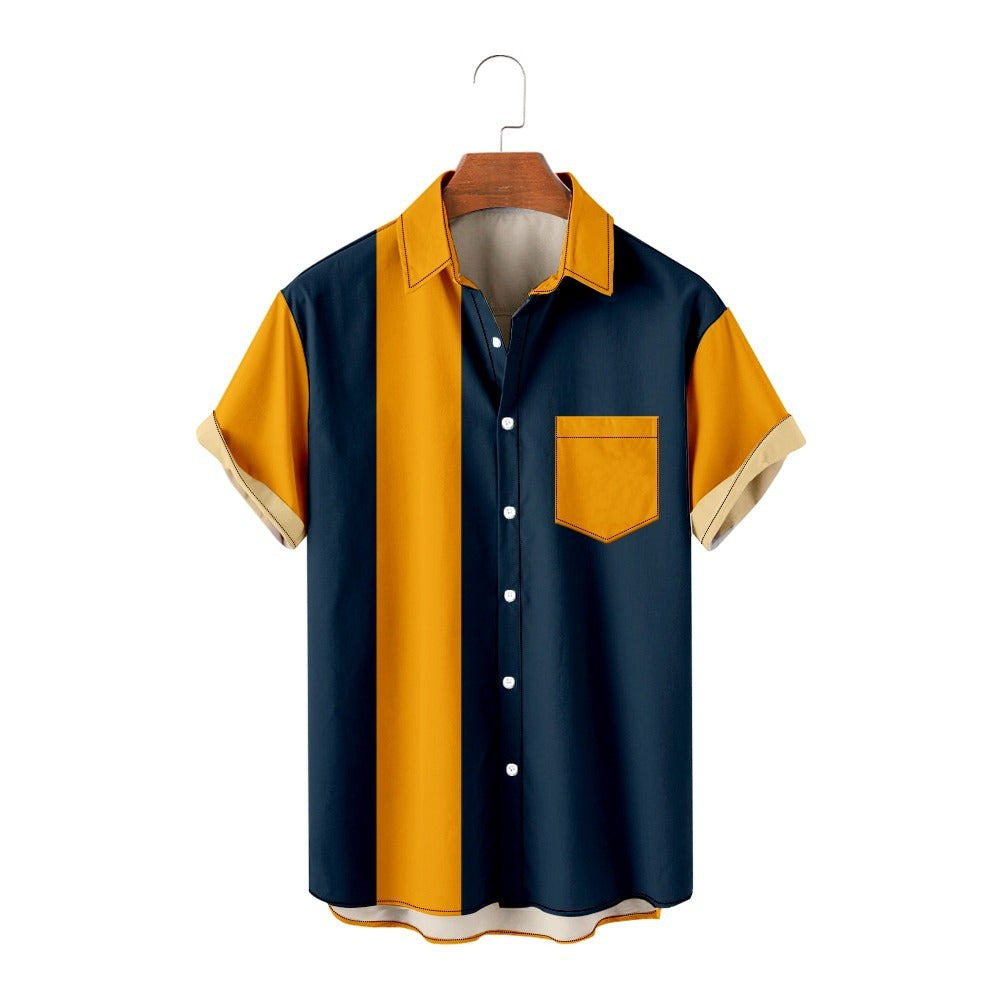 Color Stripe Casual Shirt for Men