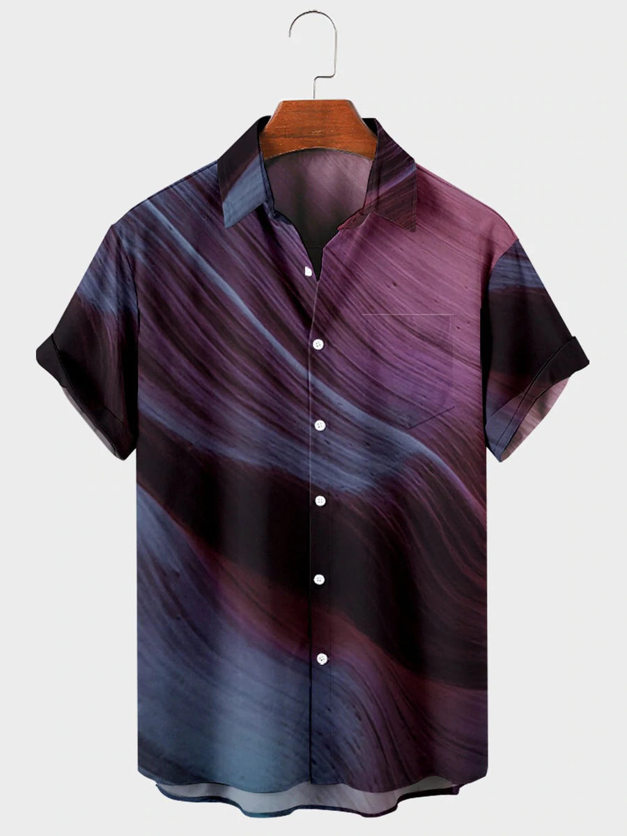 Dark Color Abstract Painting Shirt for Men