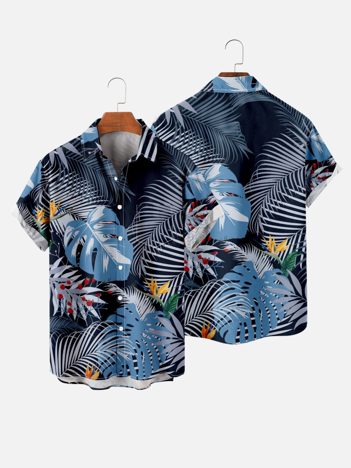 Tropical Plant Leaves Design Shirt for Men