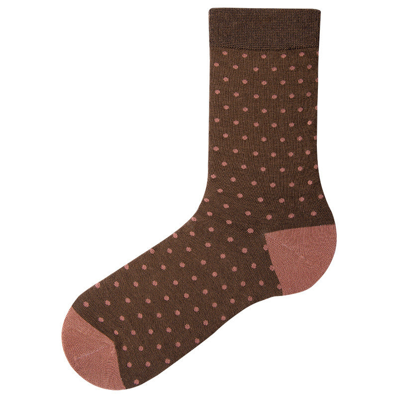 Polka Dots Socks 2 Pack- brown