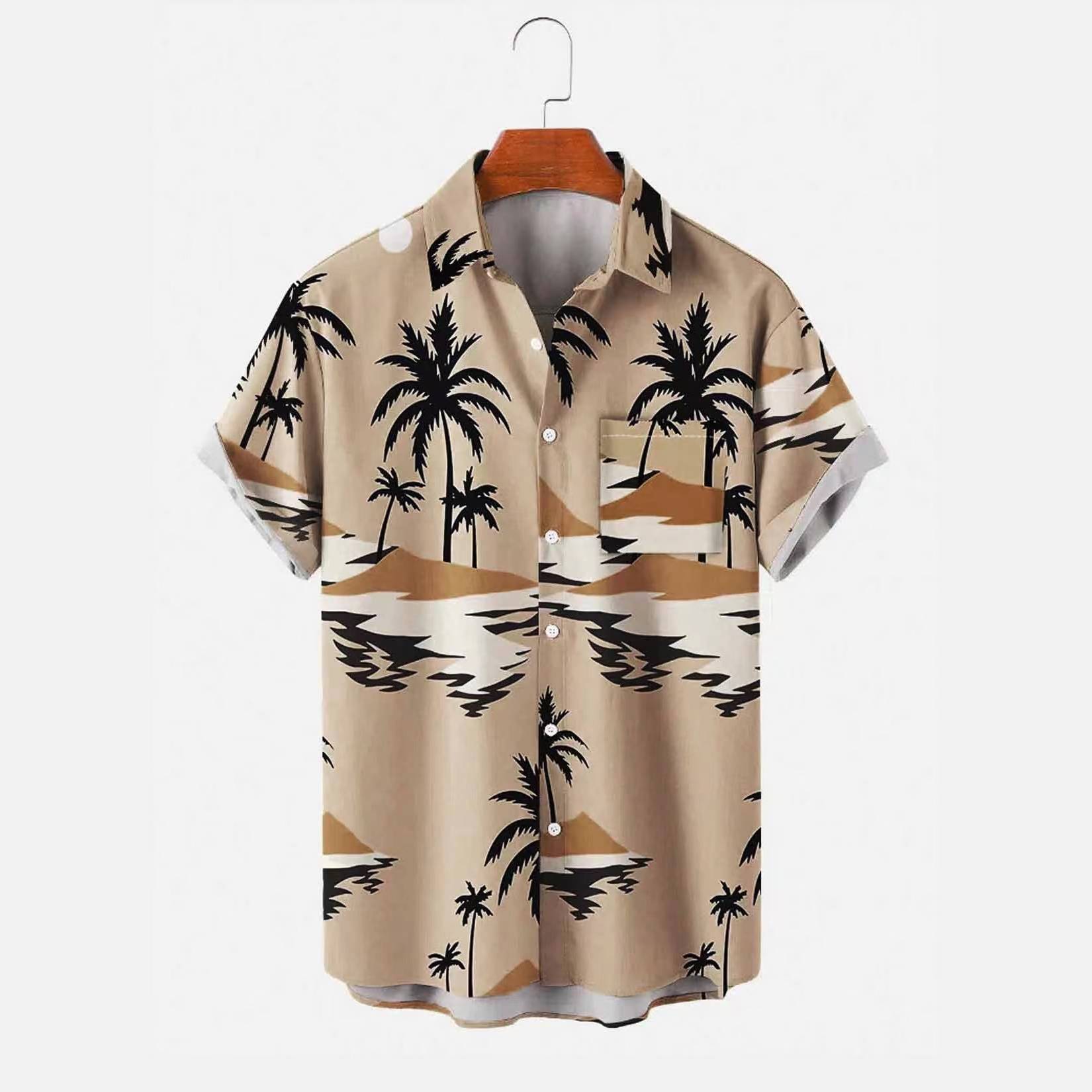 Island Pattern Hawaiian Shirt for Men